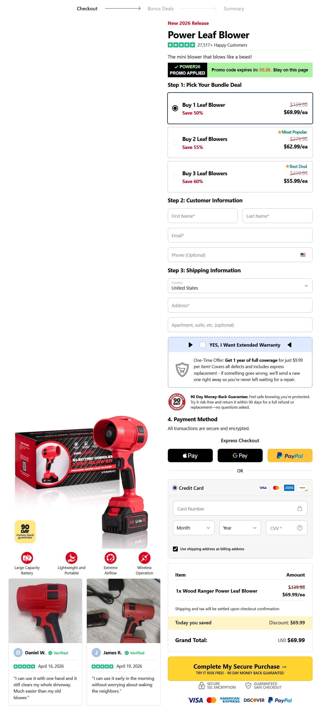 Wood Ranger Leaf Blower order now 